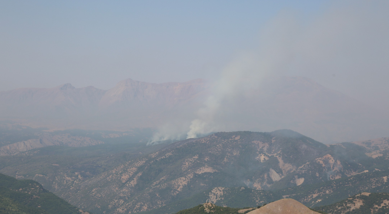 Tunceli'deki yangınlara havadan ve karadan müdahale ediliyor